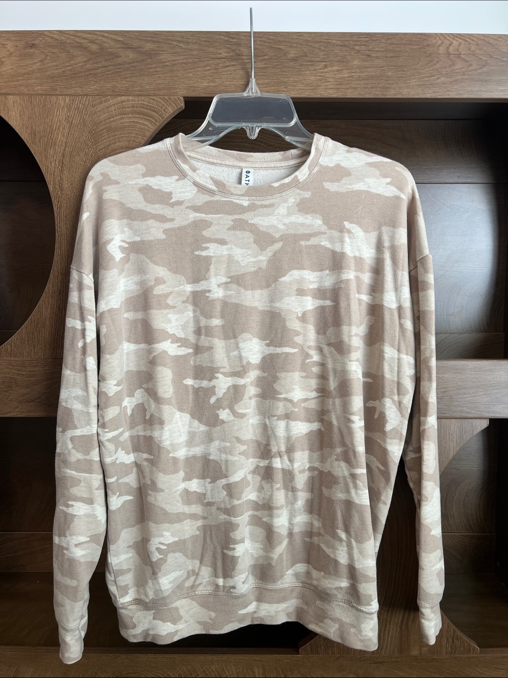 Athleta Camo Crewneck Long Sleeve Shirt